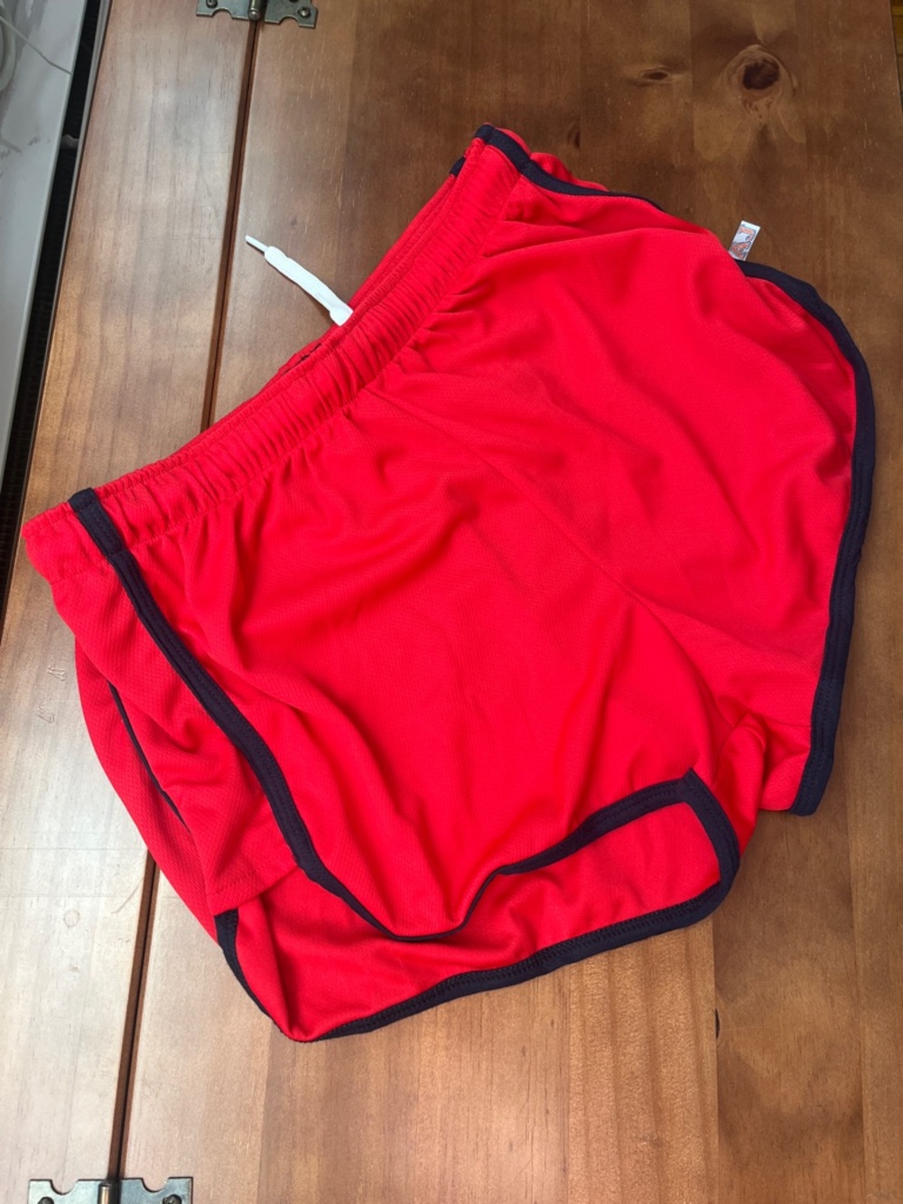⭐️🌴 American Jock Red Athletic Shorts with Navy Logo Tag (NWOT)